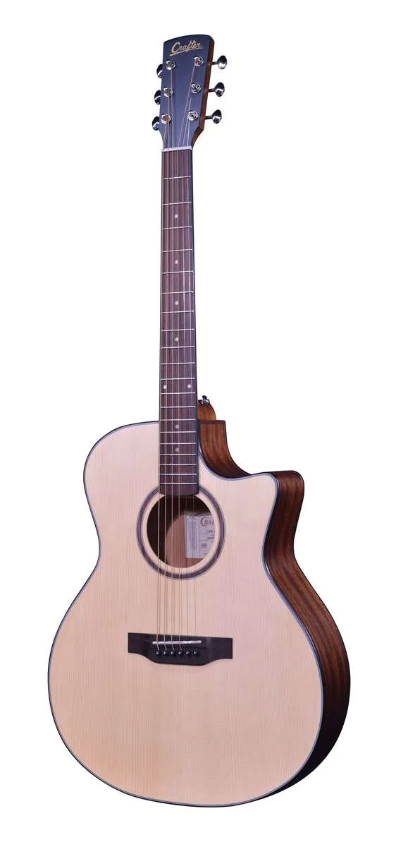 גיטרה אקוסטית מוגברת Lite G-16CE עם Cutaway בצבע טבעי + תיק מרופד מבית CRAFTER