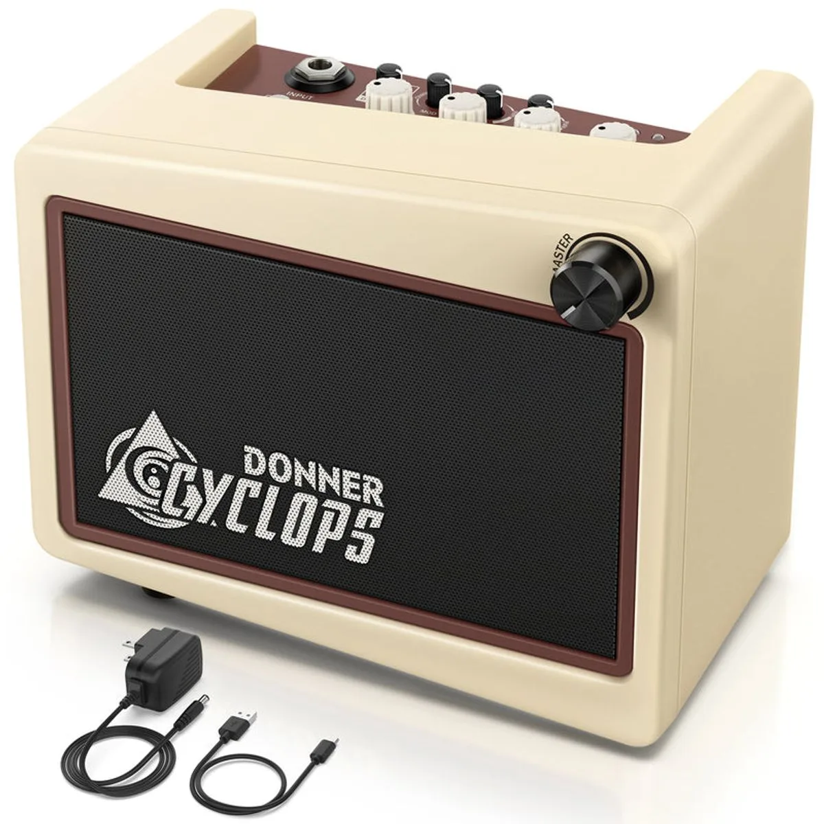 מגבר גיטרה EC1217 Cyclops מיני נייד עם 7 מודלי מגברים, מגוון אפקטים ומכונת תופים - Donner Cyclops 5W