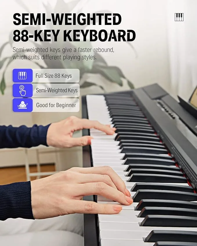 פסנתר חשמלי ללא סטנד EC3040 Donner DEP10 88 Keys