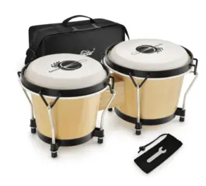 זוג בונגסים "6 "7 בצבע טבעי + תיק נשיאה Bongo Drums EBO1 מבית EASTAR