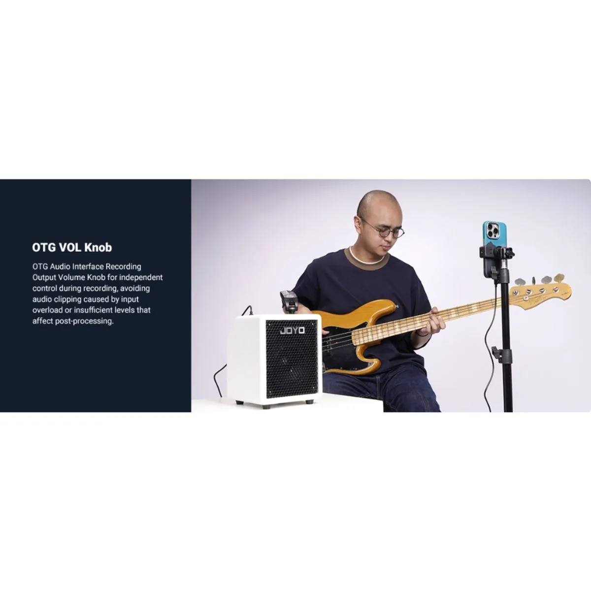 מגבר בס נטען 30 וואט בצבע שחור עם Bluetooth ו JOYO BA-30 VIBE CUBE - OTG