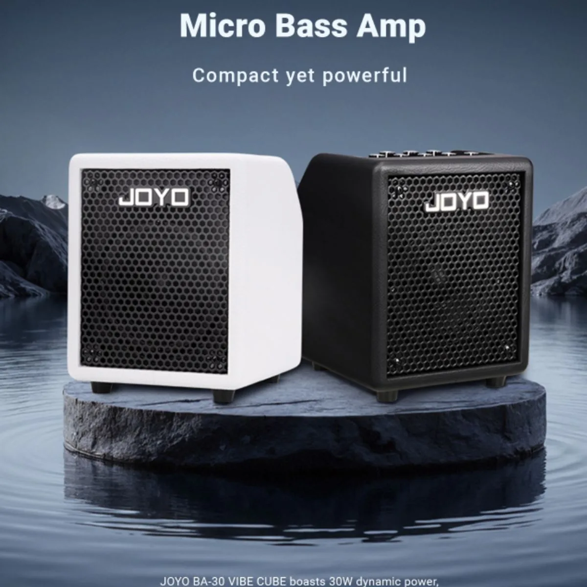 מגבר בס נטען 30 וואט בצבע שחור עם Bluetooth ו JOYO BA-30 VIBE CUBE - OTG