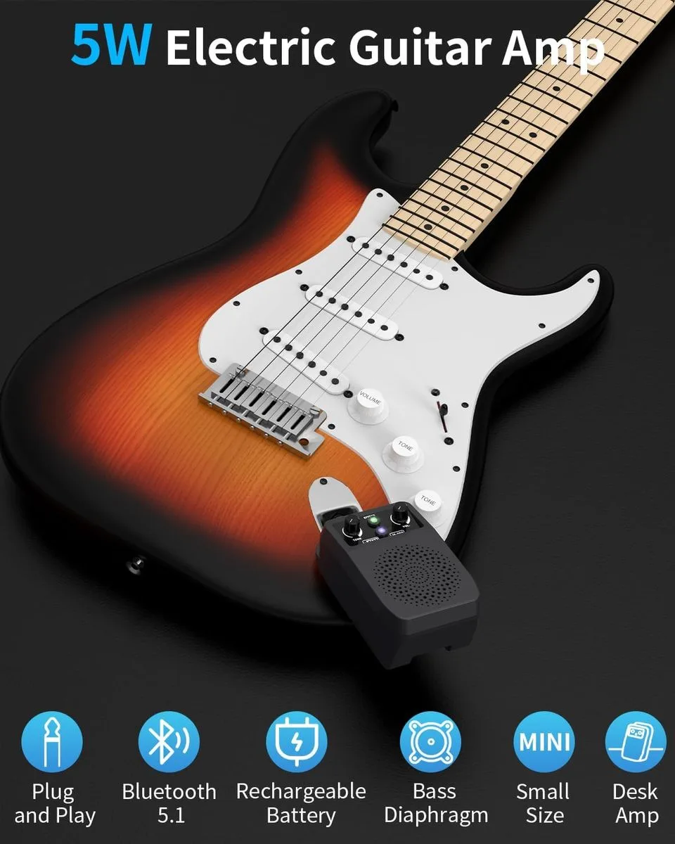 מגבר גיטרה מיני נטען עם Bluetooth וחיבור ישיר - JOYO JA-05G