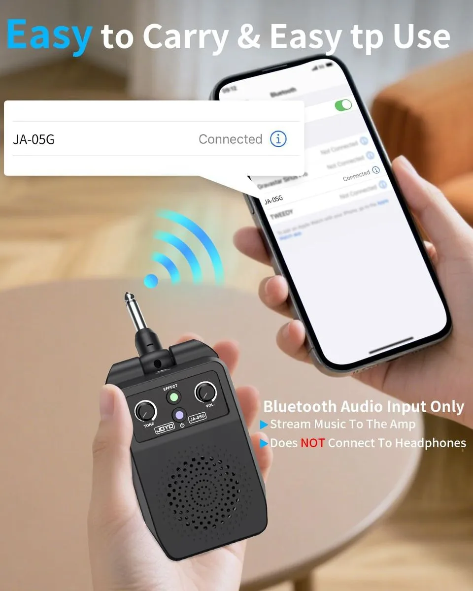 מגבר גיטרה מיני נטען עם Bluetooth וחיבור ישיר - JOYO JA-05G