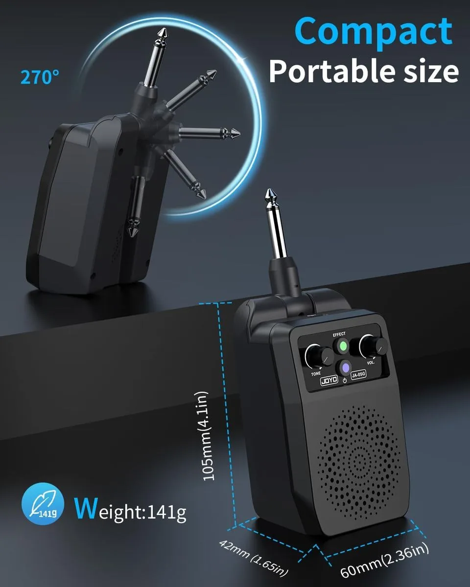 מגבר גיטרה מיני נטען עם Bluetooth וחיבור ישיר - JOYO JA-05G