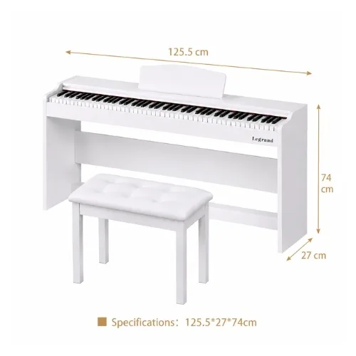 פסנתר לבן FP310 נייח 88 קלידים (מקלדת מלאה ) כולל פדל SUSTAIN LEGRAND