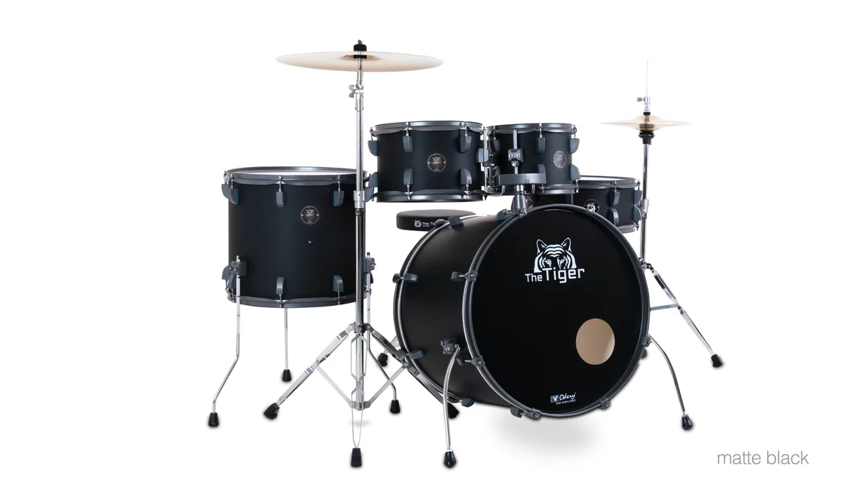 מערכת תופים 5 חלקים 18" TG180 בצבע Matte Black ODERY(Brazil)