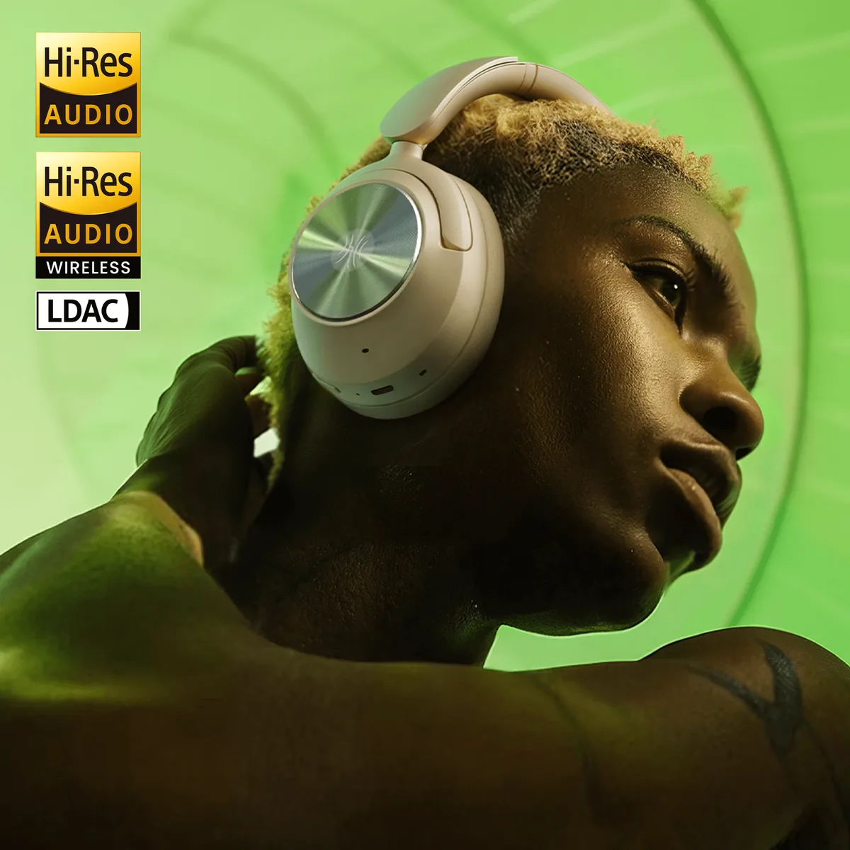 אוזניות Over-ear אלחוטיות עם ANC היברידי ומבטל רעשים - OneOdio Focus A6