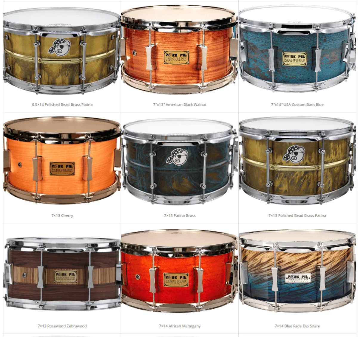 תוף סנר בעבודת יד "14×6.5 בגימור Black Gold מבית PORK PIE PORK PIE PRECUSSION