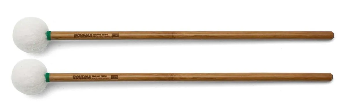 מקלות מאלט לטימפני 61233| TT108| SOFT| בגימור לכה Timpani Mallets מבית ROHEMA - Germany ROHEMA (GERMANY)