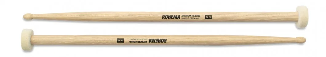 מקלות תופים קומבו 5CFS קצה עץ + קצה לבד 613222 | American Hickory lacquered teardrop tip and felt washer מבית ROHEMA (GERMANY)
