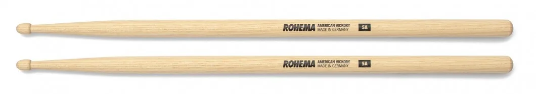 מקלות תופים בציפוי לכה 61323 | 5A Classic American Hickory - 5A lacquered מבית ROHEMA (GERMANY)