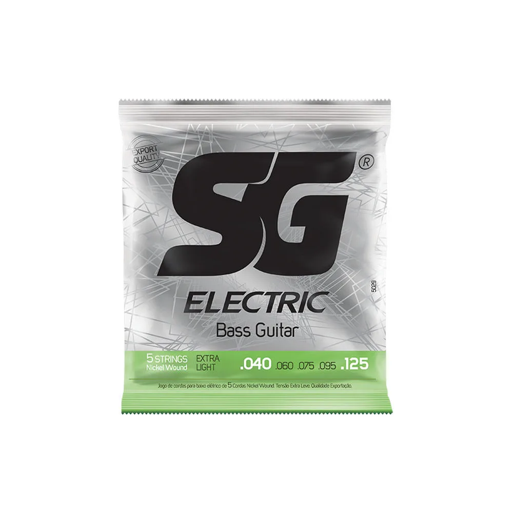 5 מיתרים לגיטרה בס 040 Nickel Down 5 String String Extra Light Tension מבית SG