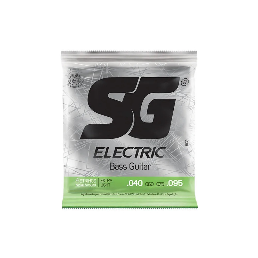 מיתרים לגיטרה בס 040 Nickel Down 4 String String Extra Light Tension מבית SG