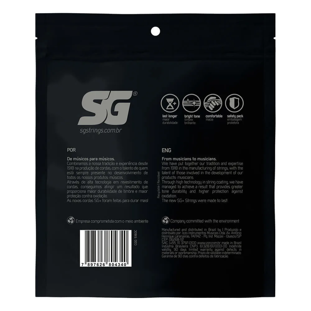 מיתרים לגיטרה חשמלית Nickel Plated Steel 011 - Coated מבית SG