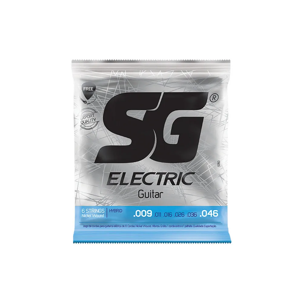 מיתרים לגיטרה חשמלית 09 Nickel Hybrid String מבית SG