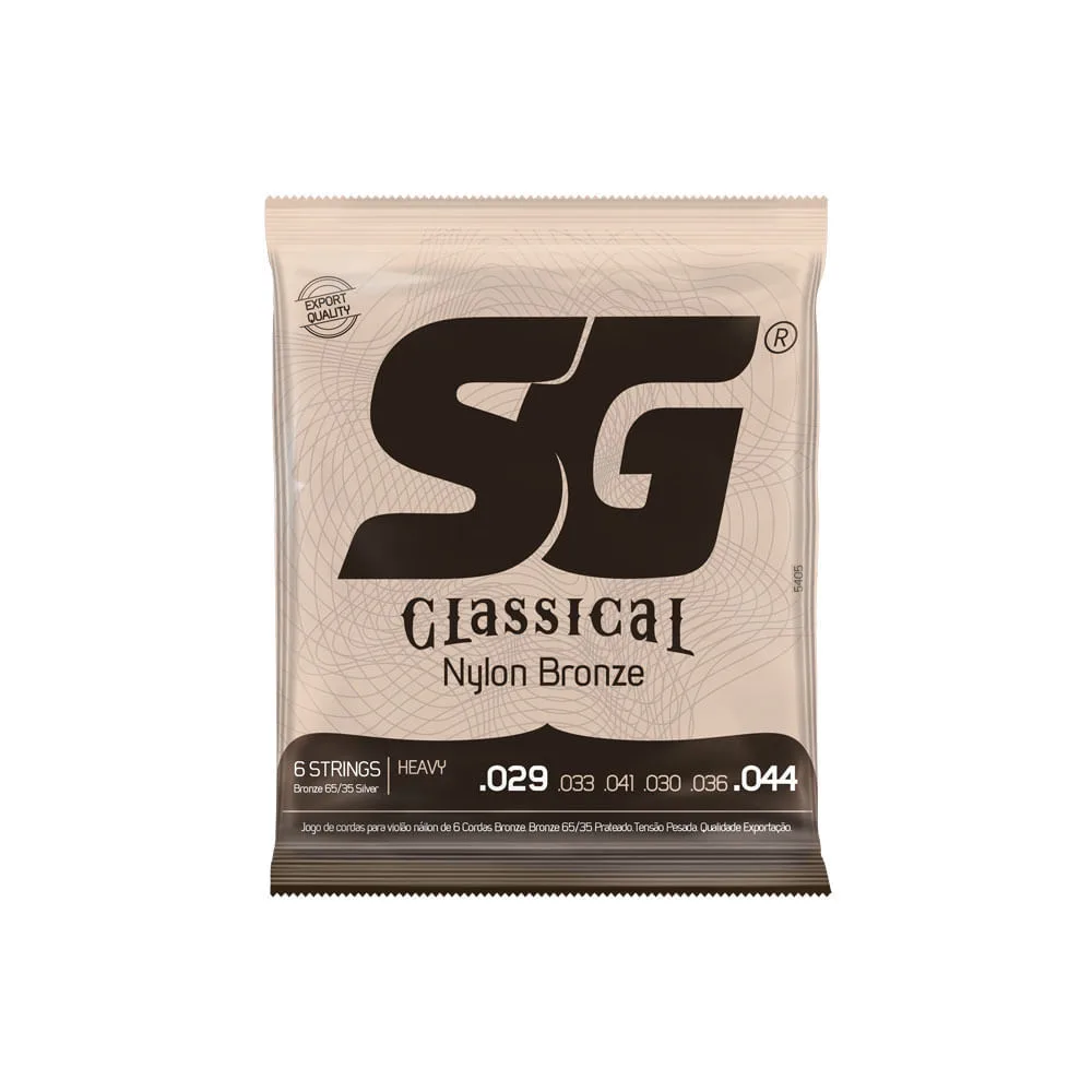 מיתרים לגיטרה קלאסית Nylon Bronze 65/35 Heavy Tension String מבית SG