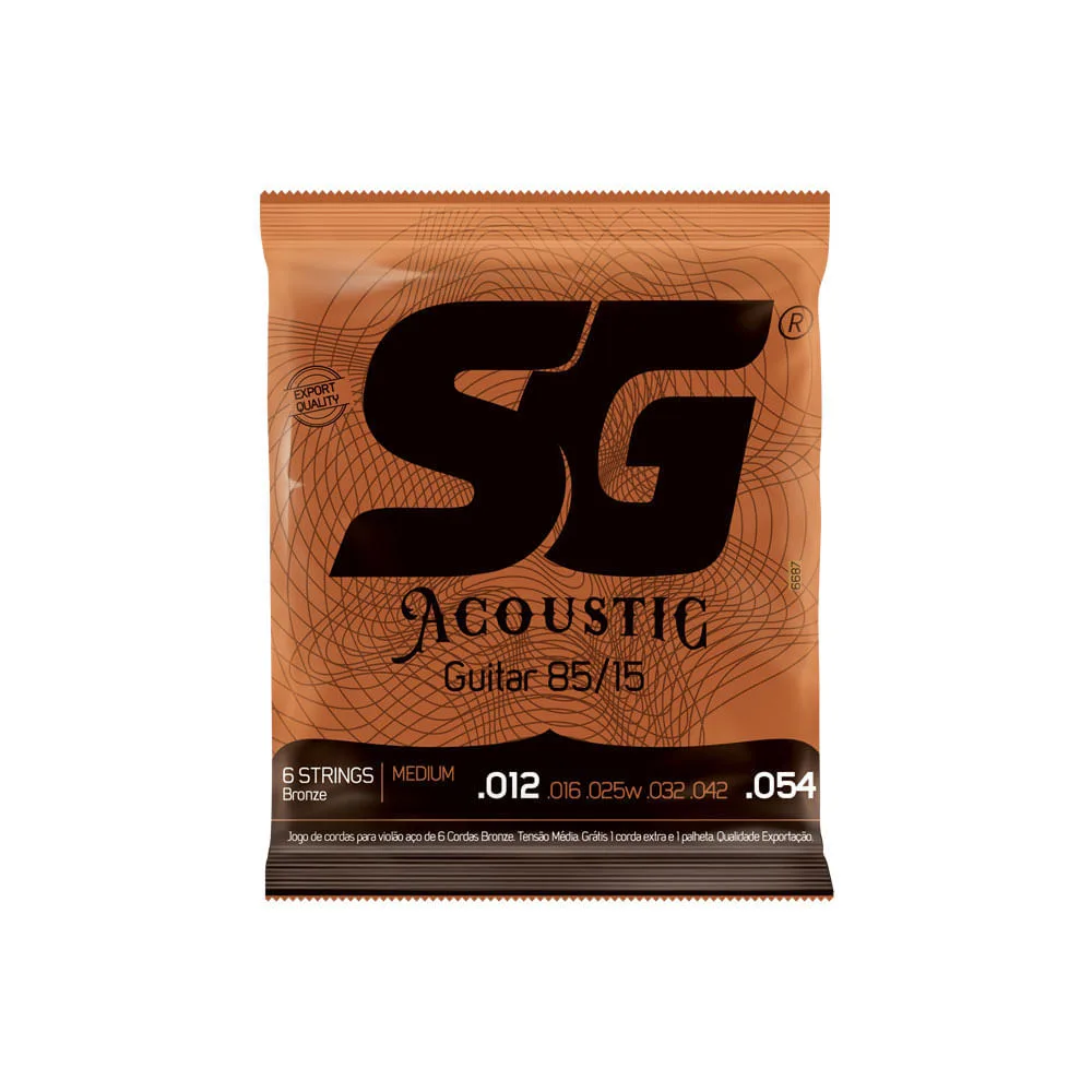 מיתרים לגיטרה אקוסטית 012 Bronze Steel 85/15 String מבית SG