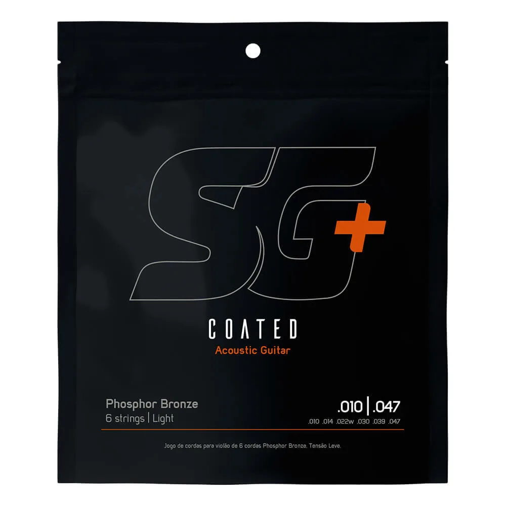 מיתרים לגיטרה אקוסטית Phosphor Bronze 010 - Coated מבית SG