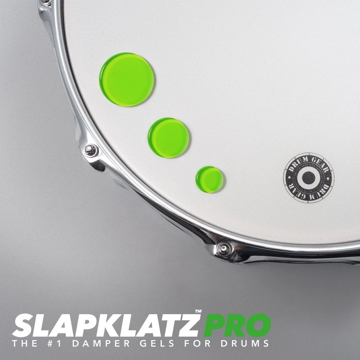 6 מדבקות ג'ל (ירוק) BENNY GREB לעמעום התופים SlapKlatz Mini Green