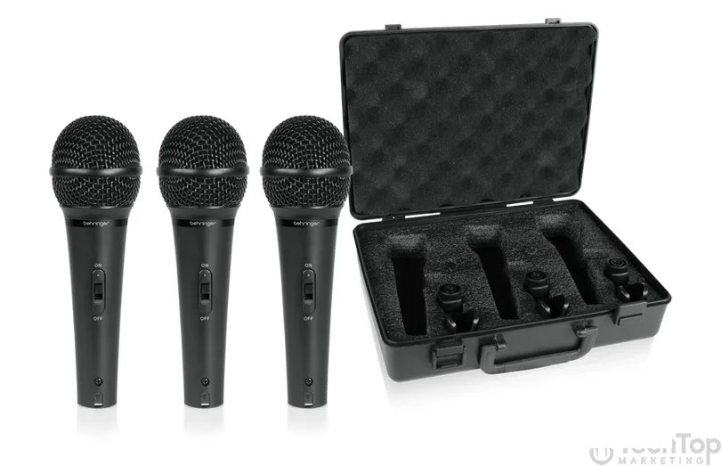 סט 3 מיקרופונים דינאמיים לשירה דגם XM1800S מבית Behringer